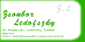zsombor ledofszky business card